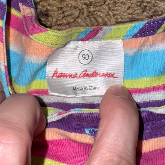 Hanna Andersson Girls Striped Dress Size 90 (3T) 100% Cotton - Picture 2 of 4